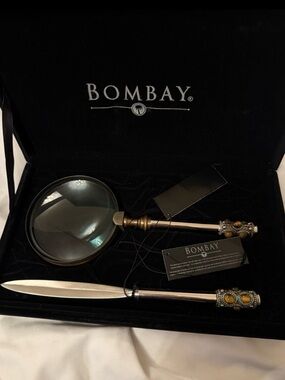 New VTG Bombay Tiger Eye Magnifying Glass and Letter Opener